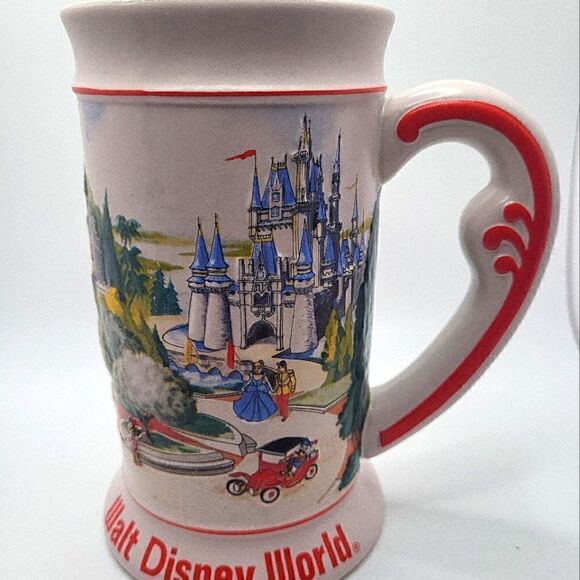 Vintage Ceramarte Brazil Walt Disney World Beer Stein Main Street/Castle 6 1/2" - Picture 2 of 5